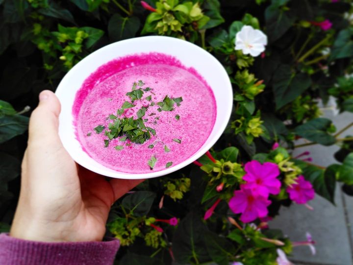 Gaspacho de melancia e beterraba 