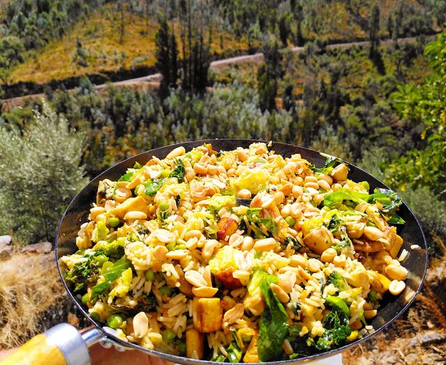 Arroz verde de amendoins 